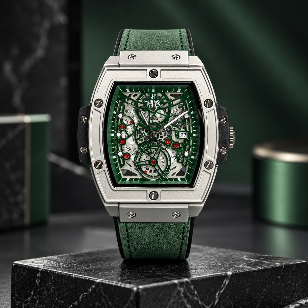 Hublot Champion 88 – Skeleton Green Dial Watch