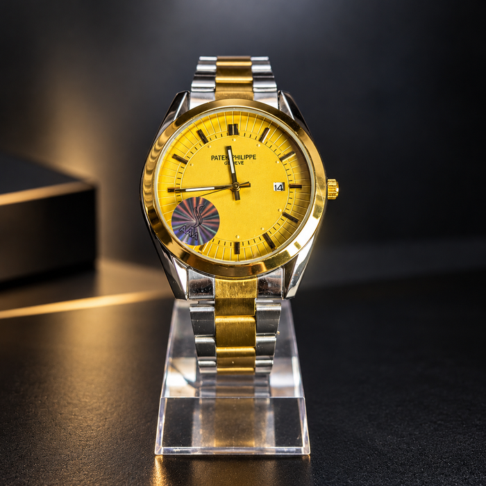 Patek Philippe Style – Gold & Silver Dial Watch