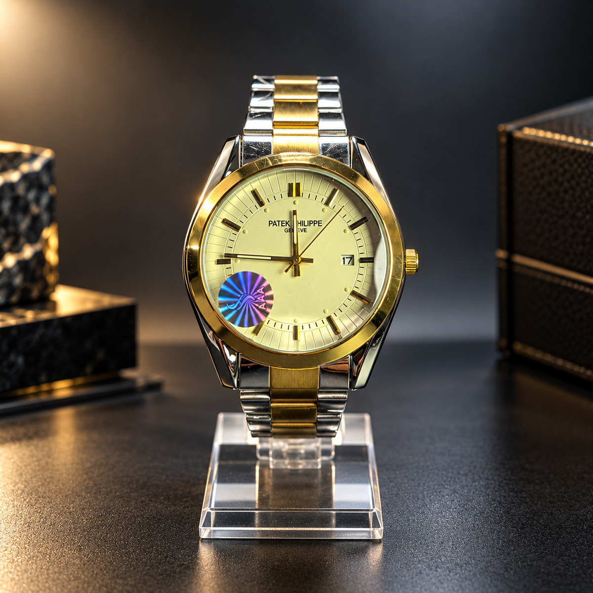 Patek Philippe Style – Gold & Yellow Gold Dial Watch