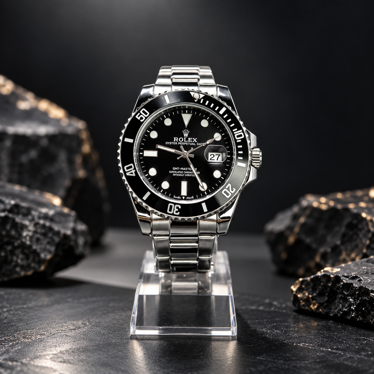 RLX GMT Style Black Dial Watch