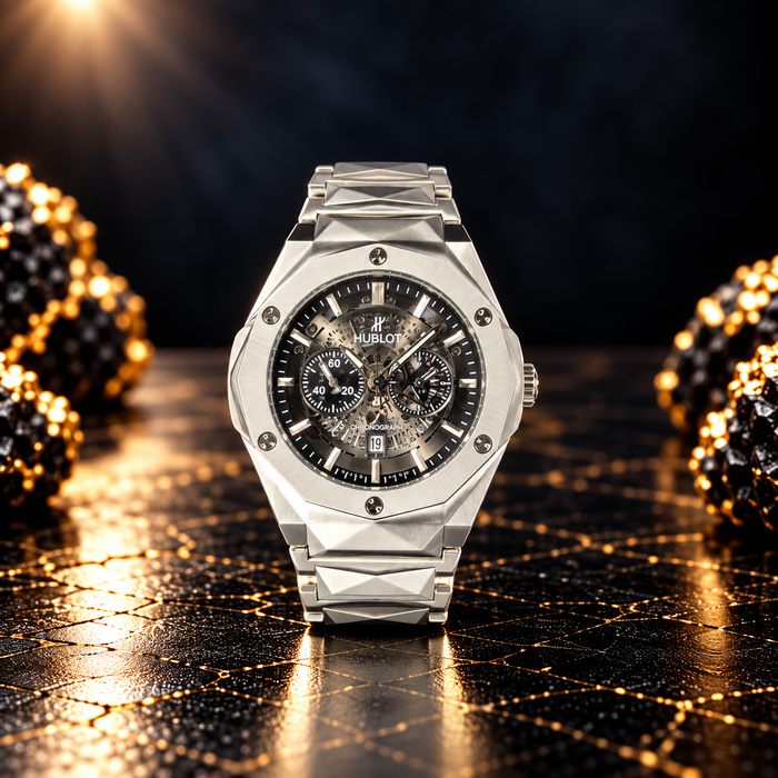 Hublot Watch Diamond Cut – Skeleton Black Dial