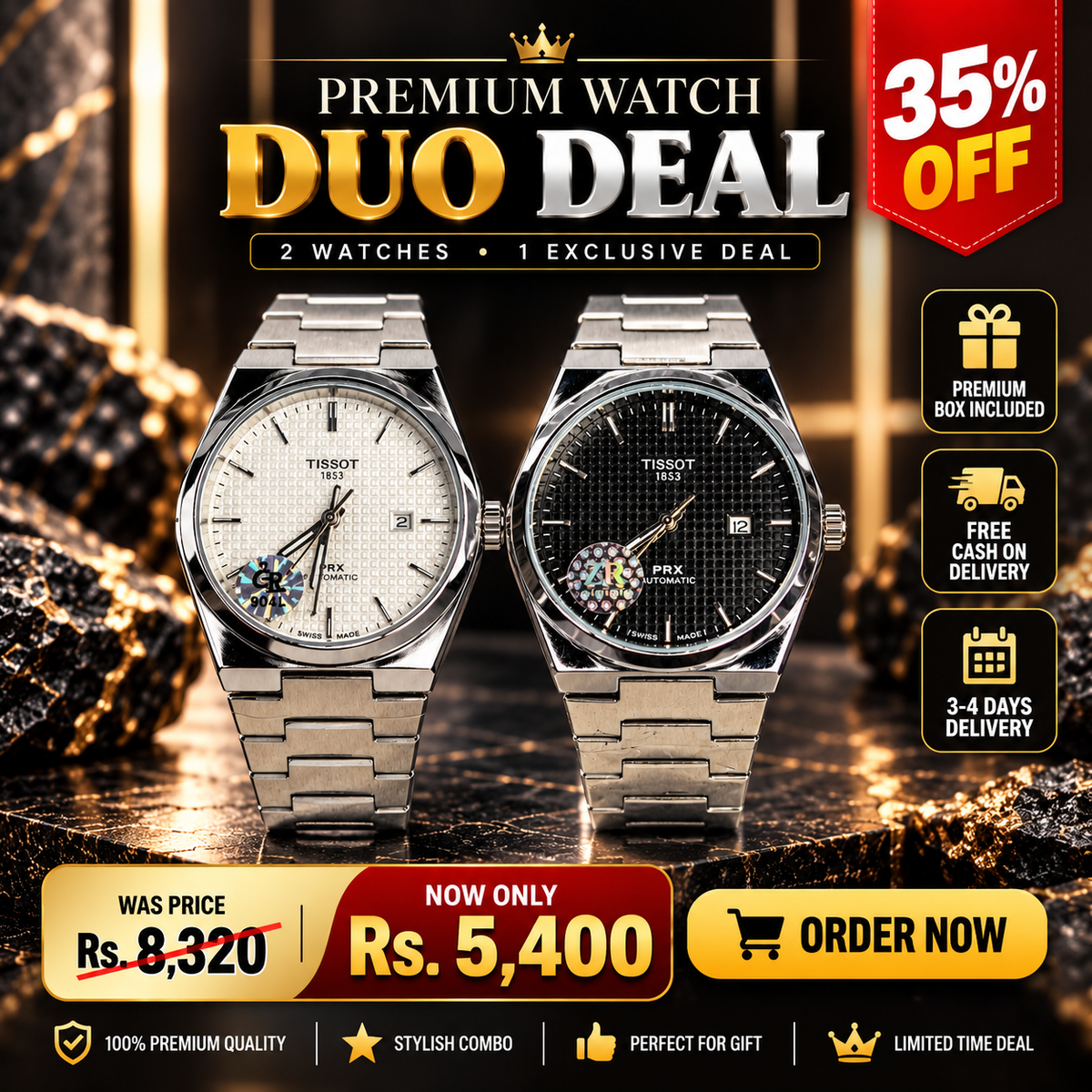 Tissot PRX Style – Black & White Duo Deal